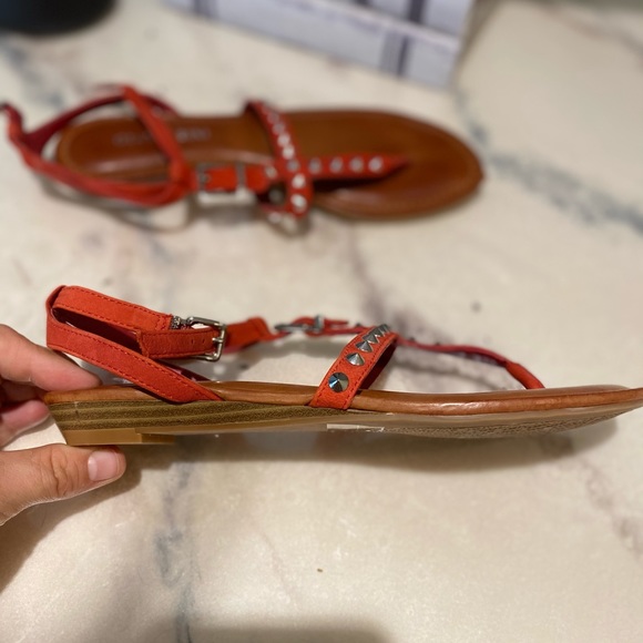Gianni Bini red studded strapped sandals - Picture 3 of 3